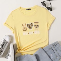 Футболка с оригинальным рисунком Shein