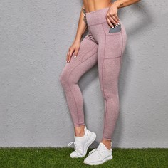 с карманами Одноцветный Спортивные леггинсы Shein