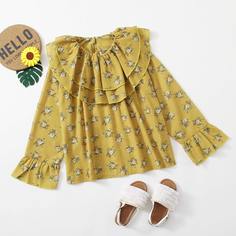 Блуза с цветочным принтом для девочек Shein