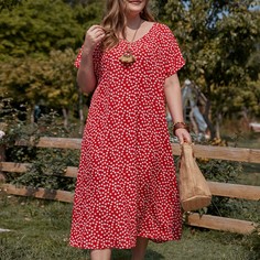 цветочный Повседневный Платья размер плюс Shein