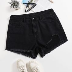 Джинсовые шорты размера плюс Shein