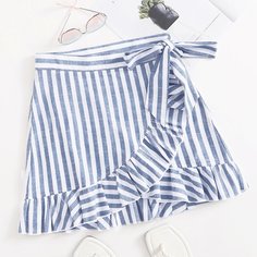 Юбка в полоску с запахом Shein