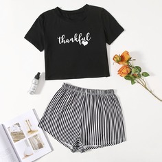 Пижама с оригинальным принтом Shein