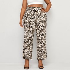 Широкие брюки размера плюс с леопардовым принтом Shein