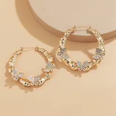 Серьги-кольца с бабочкой Shein