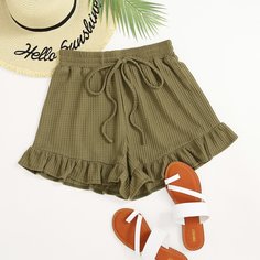 узел Одноцветный Повседневный Шорты Shein
