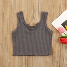 Жилет сбоку из салата с вырезом на воротнике для маленьких девочек Shein