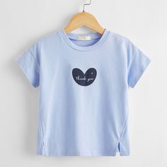 Футболка с текстовым принтом для девочек Shein