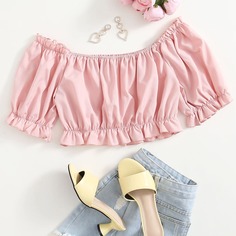 Кроп топ с открытыми плечами Shein