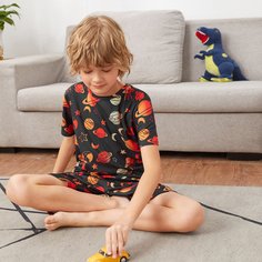 с карманами Принт космос Повседневный Домашняя одежда для мальчиков Shein