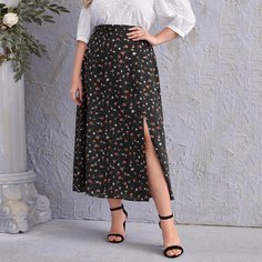 Юбка размера плюс с цветочным принтом Shein
