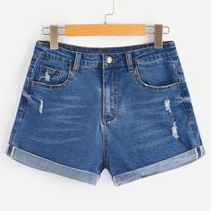 Выбеленные джинсовые шорты Shein
