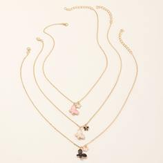 3шт ожерелье с бабочкой для девочек Shein