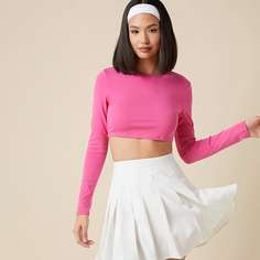 Однотонная короткая футболка Shein