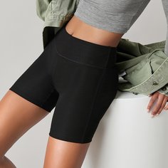 Однотонные байкерские шорты Shein