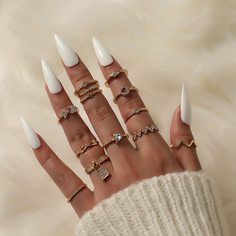 13шт кольцо со стразами Shein