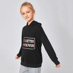 Лозунг Повседневный Толстовки для девочек Shein