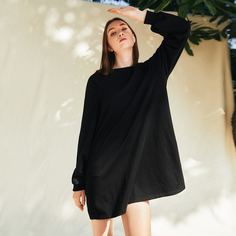 со сборками Ровный цвет Повседневный Свитшоты Shein