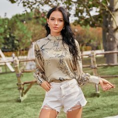 Растения Элегантный Блузы Shein