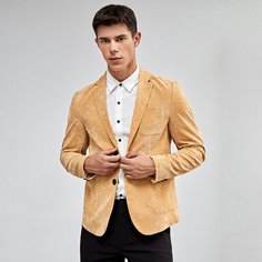 Карман Ровный цвет Повседневный Мужские блейзеры Shein