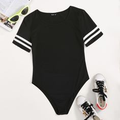 Боди размера плюс с круглым воротником Shein