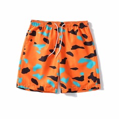 Мужские шорты с принтом на кулиске Shein