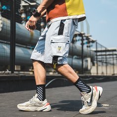 Мужские шорты с карманом на кулиске Shein