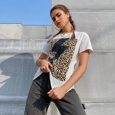 Футболка с леопардовым принтом Shein