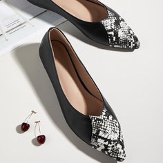 Балетки со змеиным рисунком Shein
