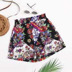 Цветочный Бохо Шорты Shein