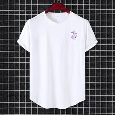 Мужская футболка с закругленным краем и цветочным узором Shein