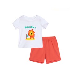 Фотболка с оригинальным рисунком и шорты для мальчиков Shein