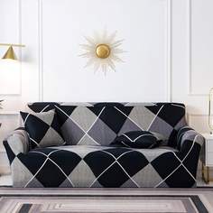 Эластичный чехол для дивана и 1шт чехол для подушки с геометрическим узором без наполнителя Shein