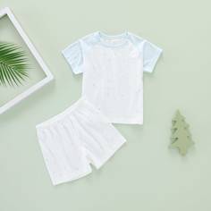 Топ с рукавами реглан и шорты для мальчиков Shein