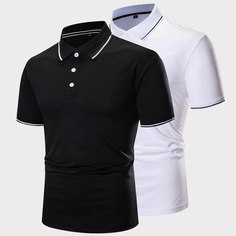 2шт мужская рубашка-поло Shein