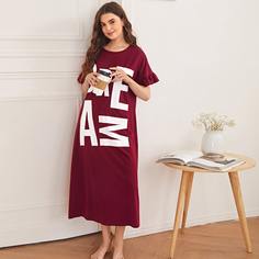 Платье с текстовым принтом Shein