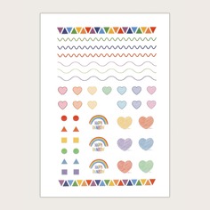 1 лист стикер для ногтей с узором сердца Shein