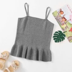 Вязаная майка для девочек Shein
