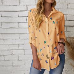 Блузка с принтом бабочки Shein