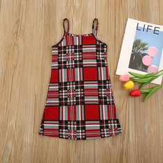 Клетка Повседневный Платья для девочек Shein