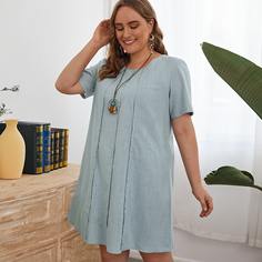 Однотонное платье размера плюс Shein