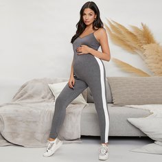 Комбинезон с полосками для беременных Shein