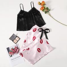 с бантом Объект Элегантный Комплект пижамы Shein