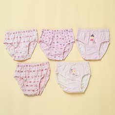 с бантом Мультяшный принт Нижнее белье для девочек Shein