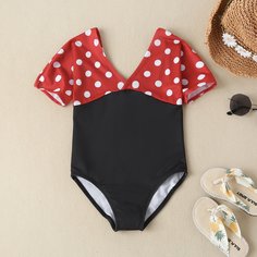 В горошек милый Купальники для девочек Shein