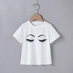 Объект Повседневный Футболки для маленьких девочек Shein