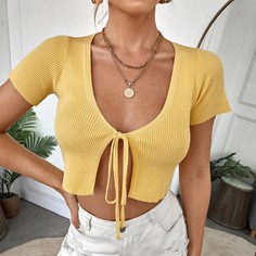 С батом перед Одноцветный Сексуальный Кардиганы Shein