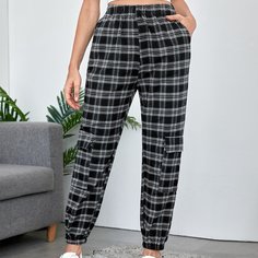 Брюки в клетку с карманом Shein