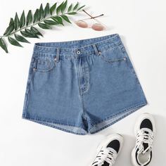 Джинсовые шорты размера плюс Shein