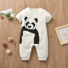 с вышивкой Животный Повседневный комбинезоны для малышей Shein
